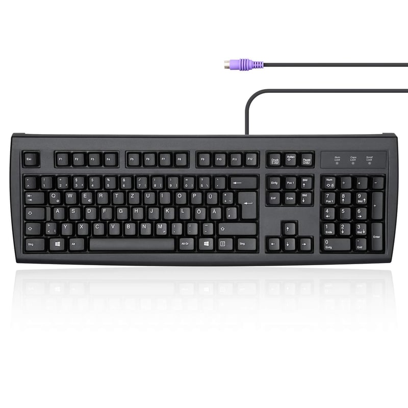 Klávesnica Perixx Periboard-107 PS2 s numerickou časťou – čierna