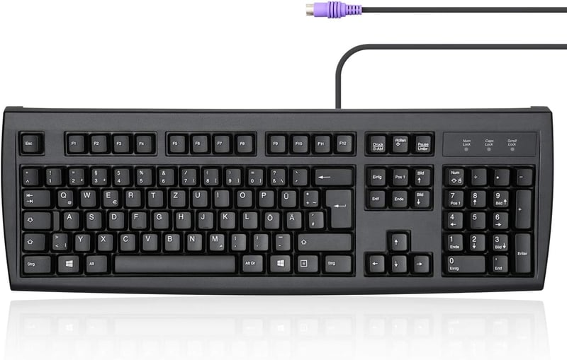 Perixx Periboard-107 PS2 Ergonomikus Billentyűzet QWERTZ, Fekete