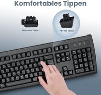 Perixx Periboard-107 PS2 Ergonomikus Billentyűzet QWERTZ, Fekete 5
