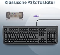 Perixx Periboard-107 PS2 Ergonomikus Billentyűzet QWERTZ, Fekete 2