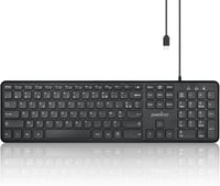 Perixx PERIBOARD-210C USB-C Vezetékes Billentyűzet AZERTY Fekete 1