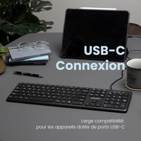 Perixx PERIBOARD-210C USB-C Vezetékes Billentyűzet AZERTY Fekete 7