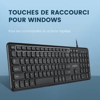 Perixx PERIBOARD-210C USB-C Vezetékes Billentyűzet AZERTY Fekete 2