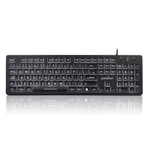 Perixx PERIBOARD-317 žičana USB tipkovnica, bijeli LED, UK QWERTY - crna
