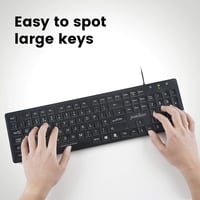 Káblová USB klávesnica Perixx PERIBOARD-317, biele LED podsvietenie, UK QWERTY – čierna 3