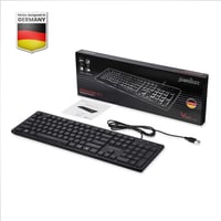 Káblová USB klávesnica Perixx PERIBOARD-317, biele LED podsvietenie, UK QWERTY – čierna 8