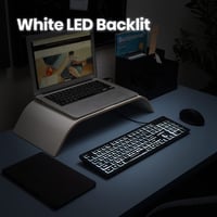 Káblová USB klávesnica Perixx PERIBOARD-317, biele LED podsvietenie, UK QWERTY – čierna 2