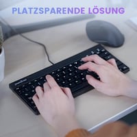 Perixx PERIBOARD-326BDE Vezetékes Mini USB Billentyűzet Fehér Háttérvilágítással 7