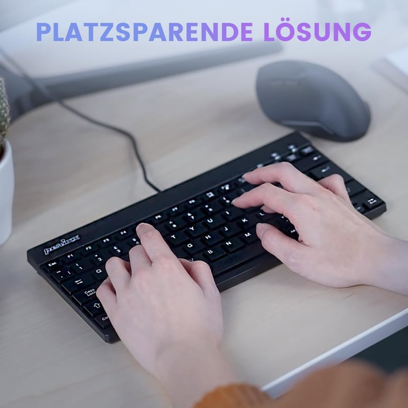 Perixx PERIBOARD-326BDE Vezetékes Mini USB Billentyűzet Fehér Háttérvilágítással
