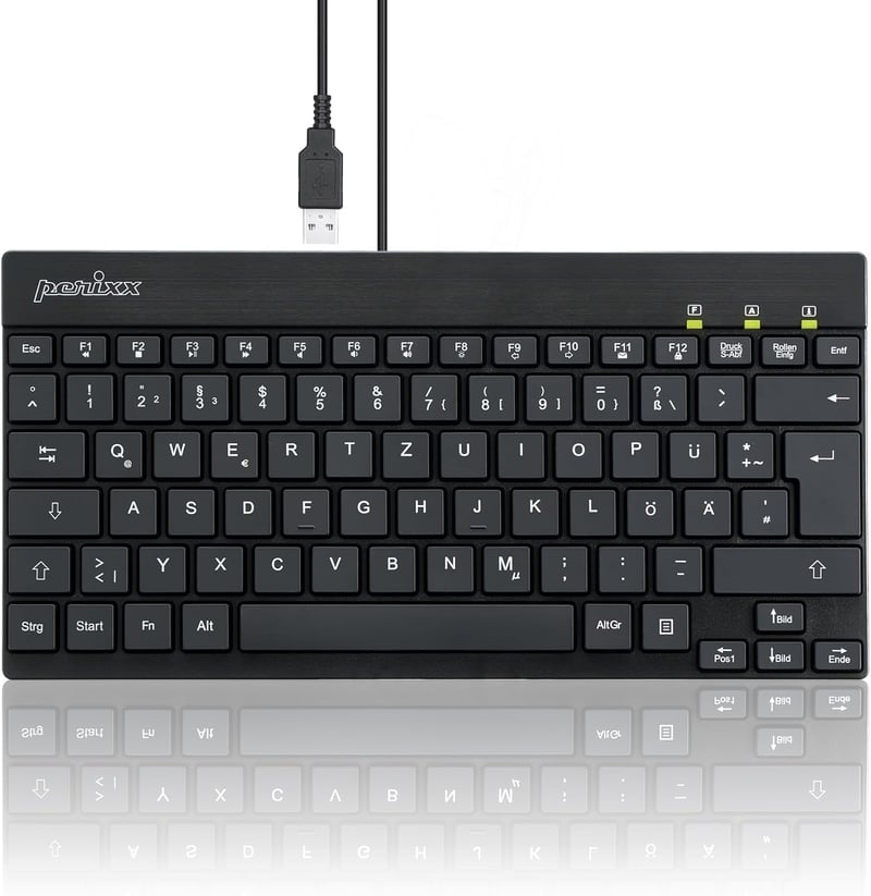 Perixx PERIBOARD-326BDE Vezetékes Mini USB Billentyűzet Fehér Háttérvilágítással