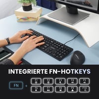 Perixx PERIBOARD-331 Vezetékes USB Billentyűzet, Vékony Dizájn, Nagy Betűs, Fehér Háttérvilágítás, Német Kiosztás 5