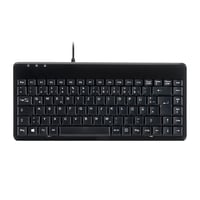 Perixx PERIBOARD-409 P Kompaktna Mini PS/2 Žičana Tipkovnica - Crna - QWERTZ Njemački Raspored - Kompatibilna sa sustavom Windows - 88 Tipki 1