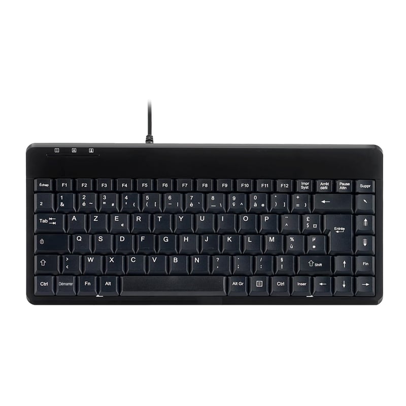 Tastatură mini cu fir Perixx PERIBOARD-409U pentru Windows, USB, Negru, layout AZERTY