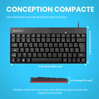 Kábová miniklávesnica Perixx PERIBOARD-422 FR USB-C – čierna, kompaktný dizajn, francúzske rozloženie 2