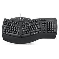 Perixx PERIBOARD-512 Velika Ergonomski Žičana USB Tipkovnica za Windows - Crna, AZERTY, sa 7 Multimedijskih Tipki 1