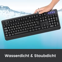 Perixx PERIBOARD-517 Vodeodolná umývateľná USB klávesnica s numerickou časťou, IP65, QWERTZ, čierna, Windows 2