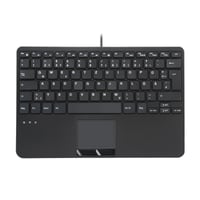 Perixx PERIBOARD-525 Mini USB tipkovnica s ugrađenim touchpadom - X-tip škare tipke - 2 USB čvorišta - Njemački raspored - Windows 7/8/10/1 1