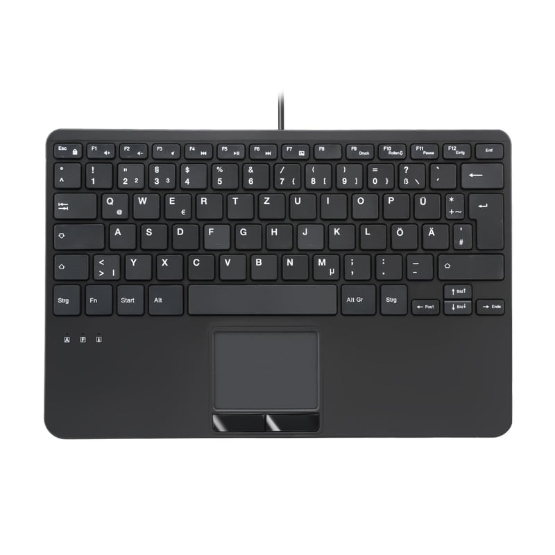 Perixx PERIBOARD-525 Mini USB tipkovnica s ugrađenim touchpadom - X-tip škare tipke - 2 USB čvorišta - Njemački raspored - Windows 7/8/10/1