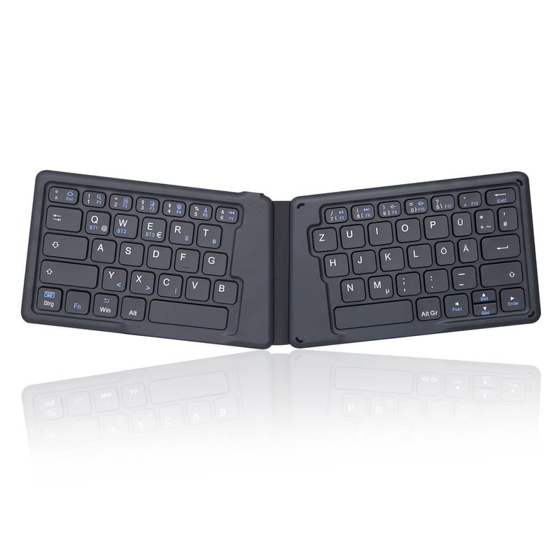 Perixx PERIBOARD-805 Ergo Bluetooth 5.1 Összehajtható Ergonomikus Billentyűzet, Ultravékony Hordozható, Sötétszürke, Német QWERTZ Kiosztás
