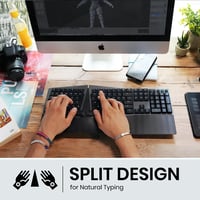 Tastatură mecanică wireless ergonomică Perixx PERIBOARD-835BR cu iluminare RGB, switch-uri tactile, programabilă, layout US QWERTY, pentru Windows și Mac 2