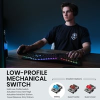 Tastatură mecanică wireless ergonomică Perixx PERIBOARD-835BR cu iluminare RGB, switch-uri tactile, programabilă, layout US QWERTY, pentru Windows și Mac 3