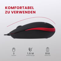 Perixx PERIDUO-212 USB Billentyűzet QWERTZ Német Fekete Piros 6