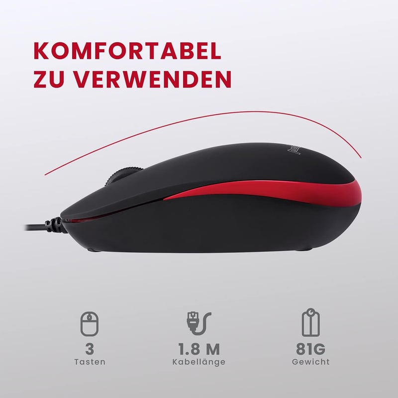 Perixx PERIDUO-212 USB Billentyűzet QWERTZ Német Fekete Piros