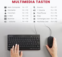 Perixx PERIDUO-212 USB Billentyűzet QWERTZ Német Fekete Piros 3
