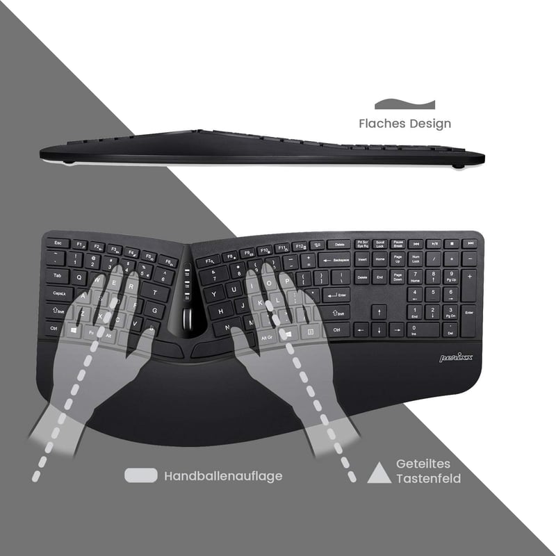 Perixx Periduo-605 Wireless Ergonomikus Billentyűzet és Vertikális Egér Szett QWERTZ