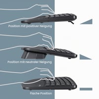 Set tastatură și mouse vertical ergonomic wireless compact Perixx Periduo-606, suport pentru încheietură reglabil, taste cu profil redus, layout spaniol 3