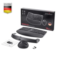 Set tastatură și mouse vertical ergonomic wireless compact Perixx Periduo-606, suport pentru încheietură reglabil, taste cu profil redus, layout spaniol 7