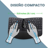 Set tastatură și mouse vertical ergonomic wireless compact Perixx Periduo-606, suport pentru încheietură reglabil, taste cu profil redus, layout spaniol 2
