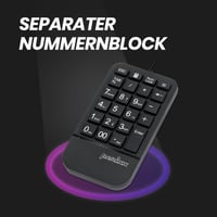 Perixx PERIDUO-606A 3 az 1-ben vezeték nélküli ergonomikus billentyűzet, függőleges egér és számbillentyűzet - QWERTZ 5