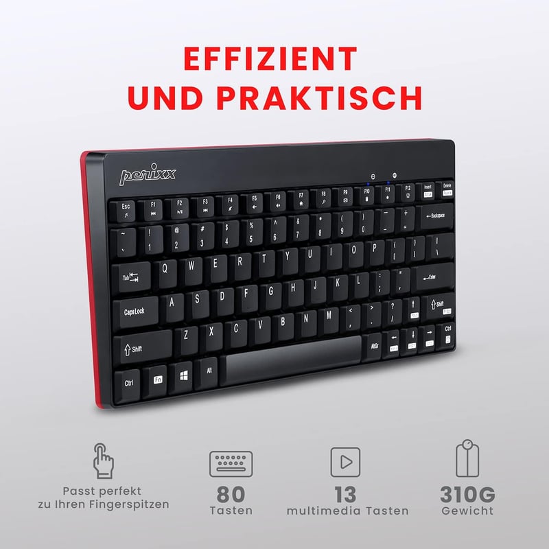 Perixx Periduo-712 Wireless Billentyűzet és Egér Szett QWERTZ Fekete