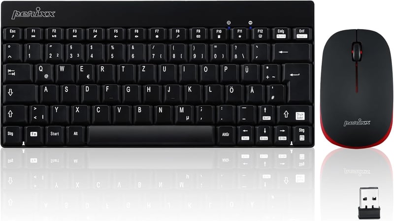 Perixx Periduo-712 Wireless Billentyűzet és Egér Szett QWERTZ Fekete