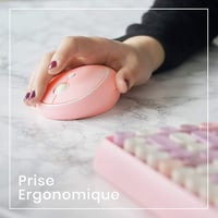 Perixx Periduo-713 Wireless Billentyűzet és Egér Szett USB 2.4GHz Retro Pastel Rózsaszín 6