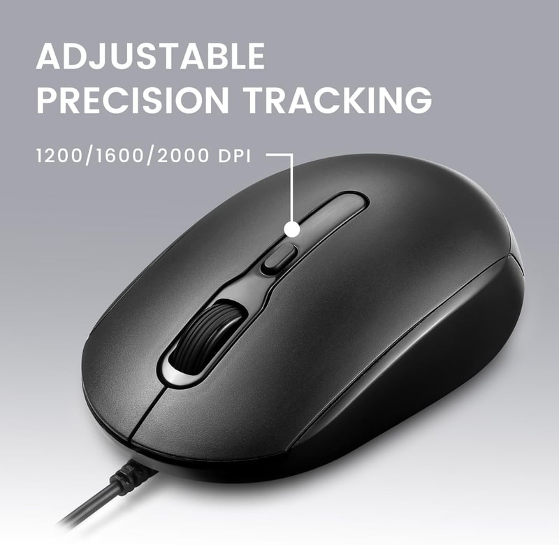 Perixx PERIMICE-222CB2 USB-C Vezetékes Egér Laptophoz Csendes Kattintás Fekete