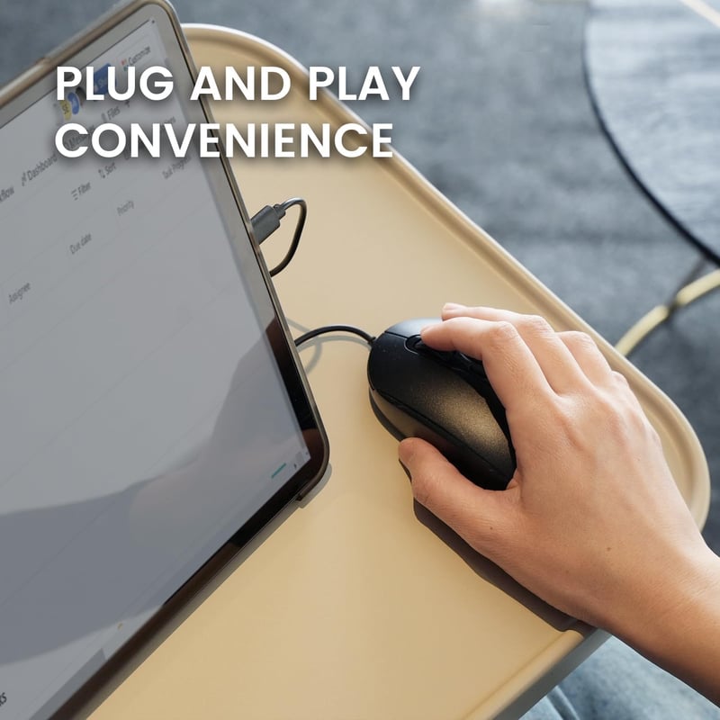 Perixx PERIMICE-222CB2 USB-C Vezetékes Egér Laptophoz Csendes Kattintás Fekete