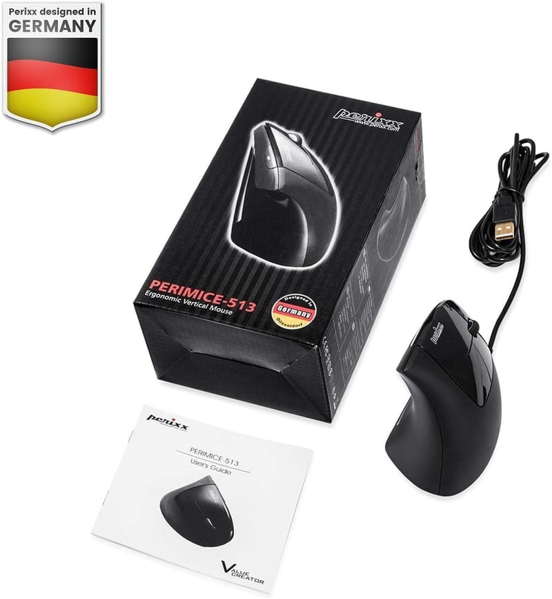 Perixx PERIMICE-513 Ergonomikus Függőleges Egér Jobbkezes 1000/1600 DPI