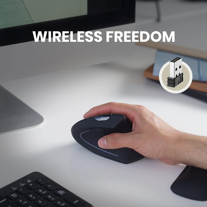 Perixx PERIMICE-713 Ergonomikus Vezeték Nélküli Egér Jobbkezes RSI - Wireless