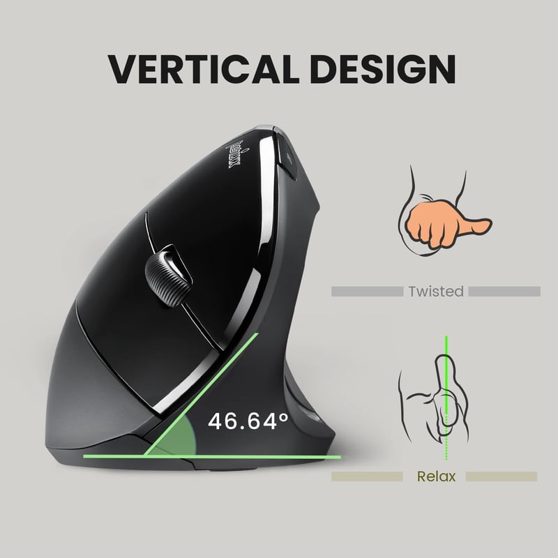 Perixx PERIMICE-713 Ergonomikus Vezeték Nélküli Egér Jobbkezes RSI - Wireless