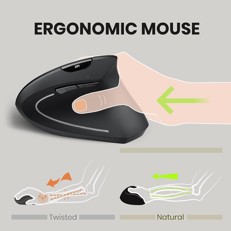 Perixx PERIMICE-713 Ergonomikus Vezeték Nélküli Egér Jobbkezes RSI - Wireless