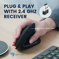 Perixx PERIMICE-713RX Vezeték nélküli ergonomikus függőleges egér töltőállomással - Wireless, rechargeable with charging pad 6