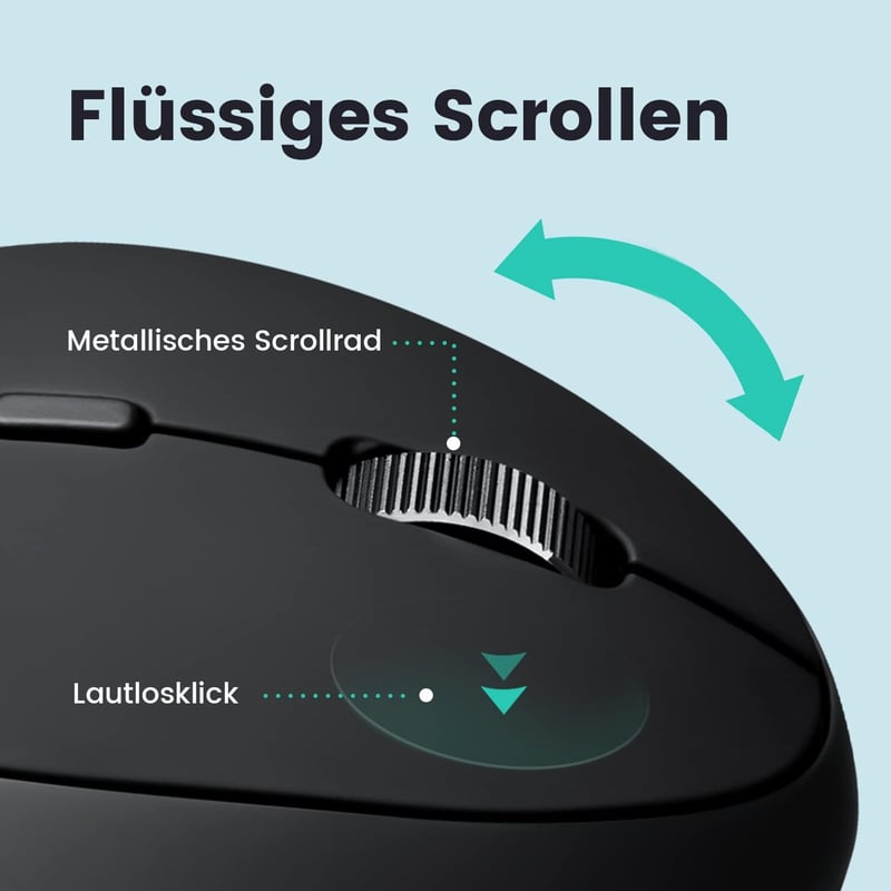 Mouse ergonomic vertical wireless Perixx PERIMICE-819B Bluetooth, negru