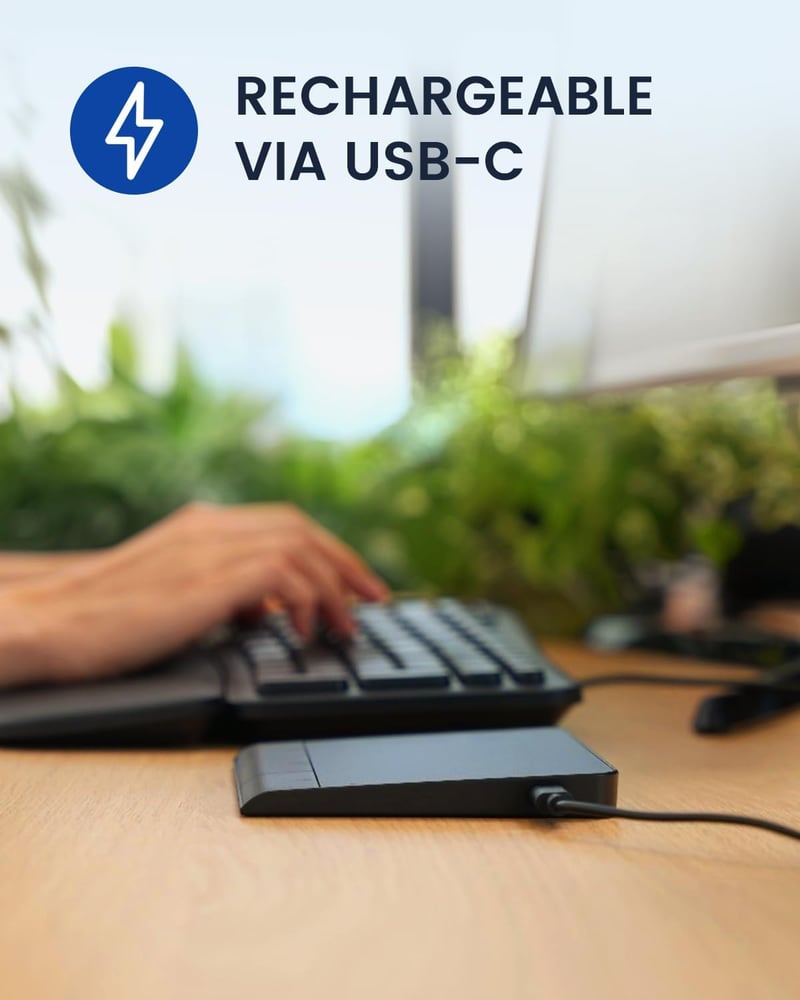 Perixx PERIPAD-706 Wireless Bluetooth Touchpad USB-C, Nagy 13,5x11,6cm Fekete