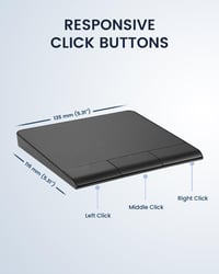Perixx PERIPAD-706 Wireless Bluetooth Touchpad USB-C, Nagy 13,5x11,6cm Fekete 8