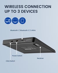 Perixx PERIPAD-706 Wireless Bluetooth Touchpad USB-C, Nagy 13,5x11,6cm Fekete 3