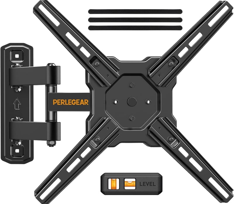 Suport TV de perete Perlegear, rotativ și înclinabil, pentru ecrane plate și curbate de 26-50 inchi, max. 25 kg, VESA 300x300