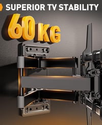 Perlegear fekete TV fali konzol dönthető és forgatható 42-86 hüvelykes lapos és ívelt képernyőkhöz max VESA 600x400, 60 kg-ig 5