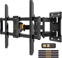 Perlegear fekete TV fali konzol dönthető és forgatható 42-86 hüvelykes lapos és ívelt képernyőkhöz max VESA 600x400, 60 kg-ig 1